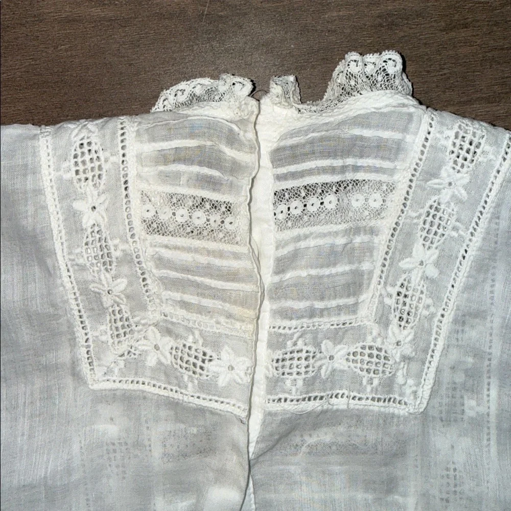 Antique Edwardian Christening Gown Hand Embroidered Lace Heirloom Gown